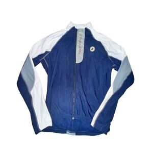Castelli Techno Sport Wear Cycling Jacket Women's Size L Blue Fleece Lined